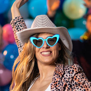 Cadılar bayramı partisi özelleştirilmiş tasarım Light up güneş gözlüğü Glow karanlık Neon EL tel Rave parti gözlüğü - Product Image 4