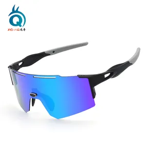 Personalizza occhiali da corsa regolabili colorati specchiati neri occhiali da sole sportivi MTB
