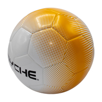 Ballon de football d'entraînement PSYCHE en PU durable, jaune et blanc, taille 5, thermo-soudé, à changement progressif de couleur