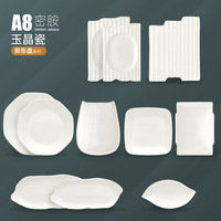 Ensemble de vaisselle en mélamine de forme ronde blanche personnalisée en gros pour restaurant