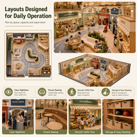 Proveedor de Parques Infantiles Interiores Modulares Grandes, Modelo Pueblo, Mercado, Panadería, Carretera, Estándar EN1176, Zona de Centro Comercial