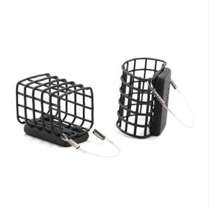 Mangeoire de pêche à cage transparente, en acier inoxydable, peinte en noir mat, bol suspendu automatique, eau - Product Image 1