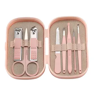 Set Manicure personalizzato set 18 pezzi/set per unghie kit di bellezza da viaggio portatile 8 pezzi rosa blu verde