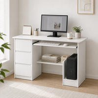 Bureau d'ordinateur minimaliste avec rangement, bureau d'écriture et d'étude moderne avec tiroirs pour le bureau à domicile