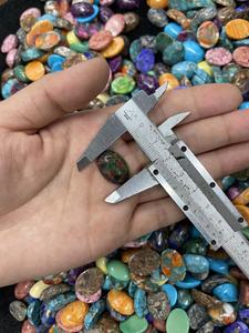 Turquoise Nhẫn mặt phẳng trứng mặt Trần đá trang sức thiết lập trong 15 màu sắc bán quý lỏng đá quý - Product Image 5