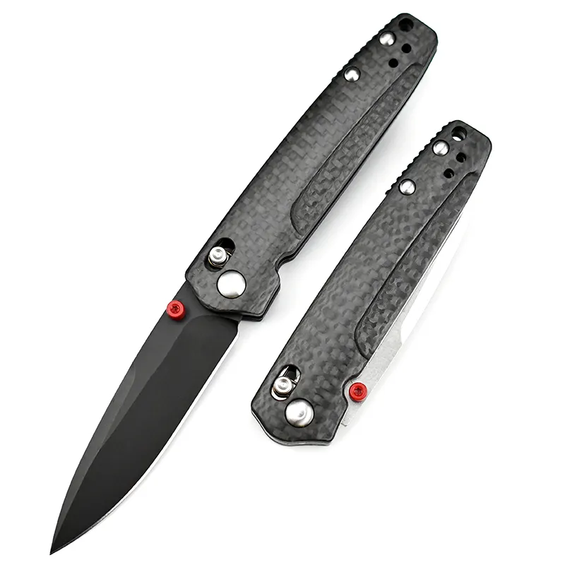 Mini EDC Pocket Knife with CPM-D2 Steel Blade Carbon Fiber Handle Outdoor Tactical Folding Knife for Self-Defense OEM Supported