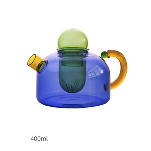 Théière en verre de silicate coloré de théière écologique de 400ml avec l'infuseur démontable - Product Image 6