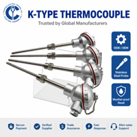 Sensor Suhu Termokopel Tipe Probe Transmitter 4-20ma Akurasi Tinggi untuk Pendingin, Air Panas, Air Industri OEM ODM