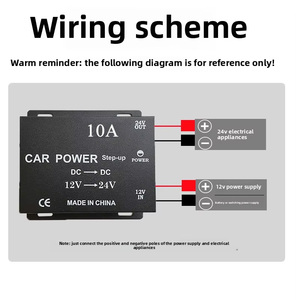 <strong>DC</strong> <strong>12V</strong> <strong>to</strong> 24V 10A Single Phase Metal Shell Black Pressure Reducer Automotive Step-Up Power <strong>Converter</strong> 50/60Hz 1 Year Warranty - Product Image 3