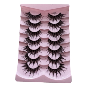 Cils rosés et délicats en fibre <span class=keywords><strong>de</strong></span> cheveux synthétiques épais <span class=keywords><strong>de</strong></span> style naturel végétalien fait à la main avec logo personnalisé - Product Image 4