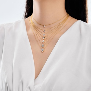 Dylam delicata semplicità di più dimensioni pietra principale 925 catena a maglie d'argento <span class=keywords><strong>Infinity</strong></span> amore a forma di cuore 5A Zirconia collana pendente - Product Image 5