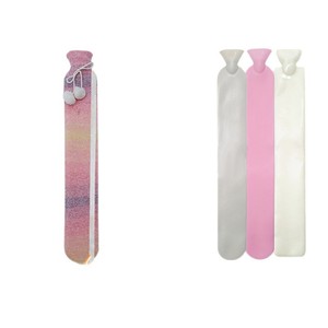 Gradient <b>color</b> long strip knitted hot water bottle with thickened PVC <b>explosion</b>-proof inner liner, Instagram style, girly and - Product Image 2