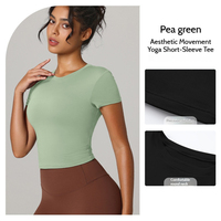 Camiseta de Yoga Personalizada de Alta Calidad, Transpirable, Suave, Deportiva, Cuello Redondo, Manga Larga, para Mujer, con Logotipo Frontal