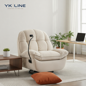 Chaise inclinable manuelle en tissu confortable et relaxante avec fonction pivotante et support pour téléphone – Offre spéciale - Product Image 1