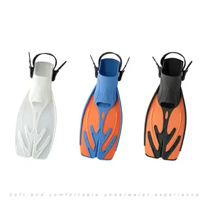 Profesyonel tüplü uzun açık topuk ayarlanabilir kayış ayakkabı ücretsiz dalış şnorkel yüzgeçleri yüzme yüzgeçleri toptan