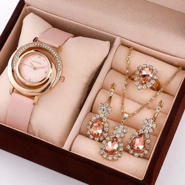 2023 New Best Price ladies Watches & 4pcs Jewelry Set Fashion woman watch set for Ladies