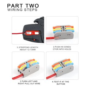 Соединители для проводов 3-контактные миниатюрные быстроразъемные универсальные компактные для быстрой проводки, клеммные колодки для светодиодов, кабельные соединители с защелкой - Product Image 3