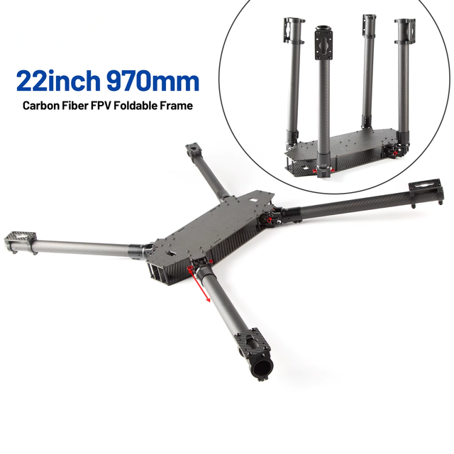 22 Inch 970mm Wheelbase Heavy Payload Foldable FPV Drone Frame Carbon Fiber Kit for 6220 5315 Motor DIY Drone Parts Accessories