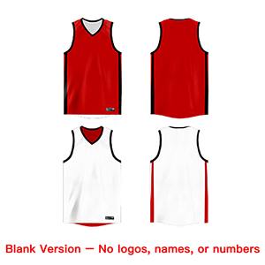 Maillot de basket-ball athlétique personnalisé rouge et blanc double face - Product Image 3