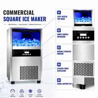 Macchina per il Ghiaccio Commerciale 30kg/24h, Produttore Automatico di Cubetti di Ghiaccio con Contenitore da 20kg, in Acciaio Inox, Autoportante