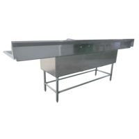 Jincheng NSF Évier de cuisine autoportant 3 à trois compartiments Évier de cuisine rectangulaire commercial en acier inoxydable avec égouttoir