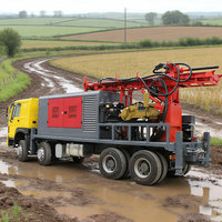 Foreuse rotative montée sur camion pour puits d'eau, avec moteur diesel et compresseur d'air, faible coût d'entretien