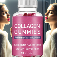 Gummies blanchissantes extra-fortes au collagène et aux peptides, enrichies en biotine et vitamines, pour la digestion, la peau, les cheveux et les ongles, pour adultes