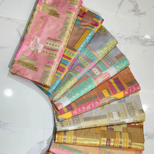 Tela de Seda Brocada Hecha a Medida, Textil de Punto Premium con Diseño Floral para Lehengas y Bolsos de Niñas - Product Image 1