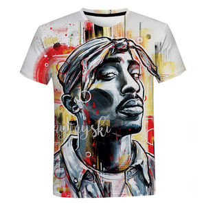 Maglietta Stampata in 3D del Rapper Tupac <span class=keywords><strong>2Pac</strong></span> per Uomo, T-Shirt Hip Hop con Stampa Digitale 3D, Design Personalizzato - Product Image 3