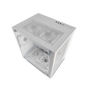 MANMU OEM Blanco Gamer Desktop <span class=keywords><strong>Computer</strong></span> Case Matx PC Case Aleación de aluminio Vidrio templado Torre media para Mac PC ATX Systems Stock - Product Image 4