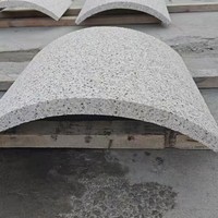 Marches et contremarches d'escalier en granit blanc G682 modernes, antidérapantes, courbées et rainurées pour usage extérieur et jardin
