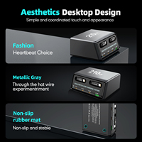 Estación de Carga Rápida de Escritorio Multi-Puerto de 160w 45w Gan Usb-c Pd con Dos Cables Retráctiles para Computadoras Portátiles/Tabletas/PCs/Cámaras/Teléfonos