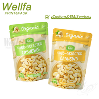 Op maat gemaakte Doypack met staande bovenrits, voedselveilige verpakking voor gedroogd fruit, gemengde cashewnoten, staande pouch met aluminiumfolie