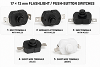 Interrupteur à bouton-poussoir 1712KD 30V 1A pour lampe torche, interrupteur de verrouillage 17x12x9.5MM, interrupteur marche-arrêt pour lampe de table