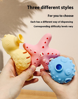 Jouet distributeur de friandises pour chat en silicone en forme de hippocampe, étoile de mer et poisson-bouffon, enrichissement par puzzle