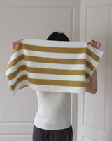 Serviette de plage vintage rayée couleur terre cuite 100% coton filé en anneau, serviette de piscine à rayures Cabana, très absorbante et séchage rapide pour spa et voyage