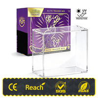 Boîte de présentation en acrylique transparente ETB Elite Trainer Box avec protection UV à 99 % et couvercle à fermeture magnétique robuste