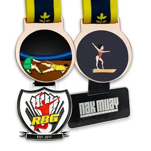 RENHUI World Class Zinc Alloy Competition 3 Inch Canada Conqueror Metal Crafts Sports Custom Medals And Trophies Medals