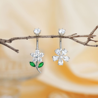 Piercing de nombril en laiton avec zircon de qualité 3A, bijou corporel élégant pour mariage et fiançailles