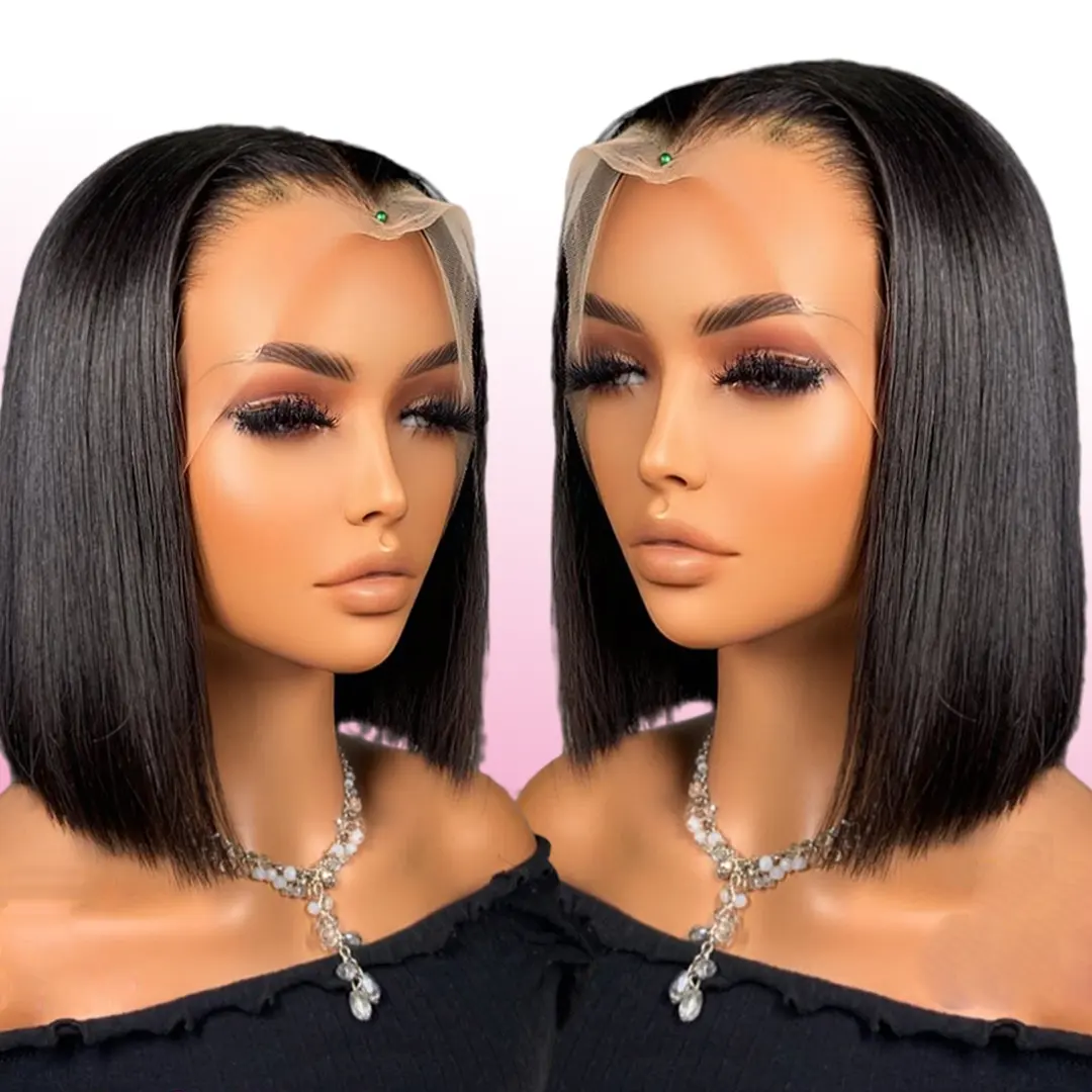 Quality Peruvian Short Bob Wigs Human Hair Lace Front Full Lace Human Hair Wigs For Black Women Straight Hd Wigs
