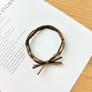 Multi-Loop Knot Hair Tie Nylon Elastic Gentle On Hair Daily Use <b>Light</b> Brown Dark Brown Black - Product Image 3