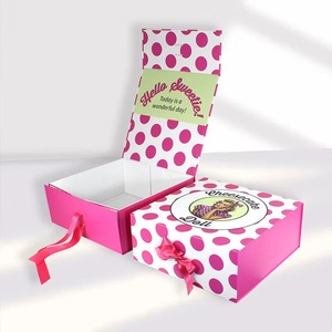 Custom Logo CMYK Printing With Ribbon <b>Magnetic</b> Closure Foldable Gift <b>Boxes</b> Rigid Cardboard Packaging - Product Image 1