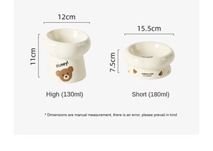 Nieuwe Aanwinst Bloemvormige Keramische Kattenvoederbak, Verhoogde Antislip Drinkbak voor Kleine Honden, OEM Logo Op Maat - Product Image 5