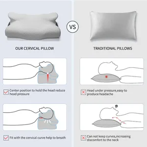 Ergonomische ortho pä dische benutzer definierte Form Form Kühlgel Nacken bett Memory Foam Gel Kissen zum Schlafen