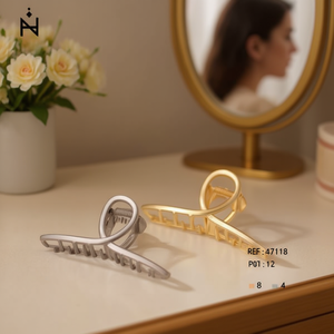 Fermaglio per capelli Rich Land da 11 cm, in metallo leggero, con chiusura a croce, per uso quotidiano da donna, stile semplice - Product Image 3