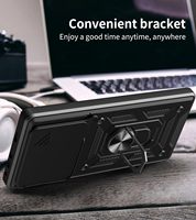 Étuis de téléphone mobile à fenêtre coulissante pour Tecno Pova 7 Pro Ultra 6 Pro 4G 5G Protection de l'appareil photo coulissant Anneau de support de téléphone Coque arrière de téléphone