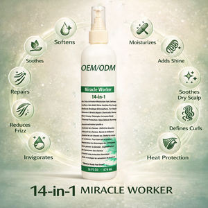 Après-shampoing sans rinçage 14-en-1 à l'huile de coco pour cheveux noirs bouclés crépus secs et abîmés - Soin capillaire hydratant et nourrissant - Product Image 2