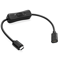 Câble d'alimentation USB-C mâle vers femelle avec interrupteur marche/arrêt, rallonge USB pour téléphones, tablettes, petites lampes de bureau/ventilateurs