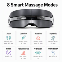 Masseur oculaire portable pliable rechargeable avec chaleur, vibrations, musique, soulagement de la fatigue oculaire, aide au sommeil, soin des yeux contre le stress