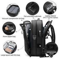 Sac à dos pour ordinateur portable à compression automatique Sac de rangement de voyage sous vide Valise à main personnalisée Bagages pour hommes Sac à dos sous vide étanche